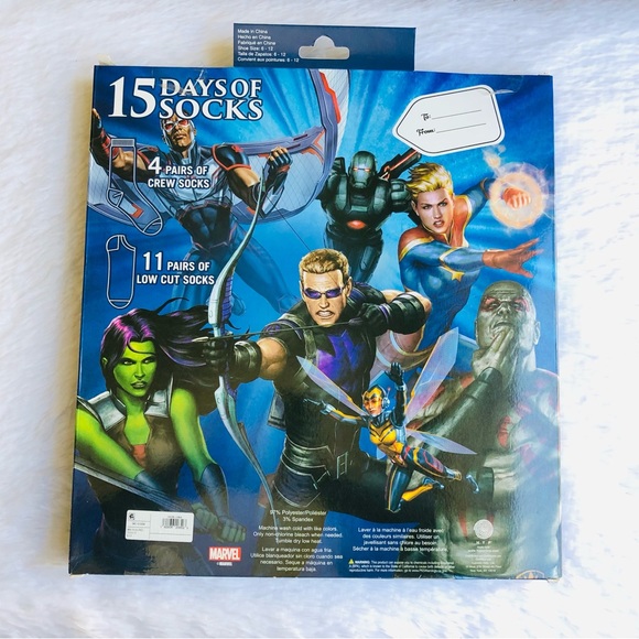 Disney Marvel Advent Calendar Socks 15 pk - Picture 2 of 14